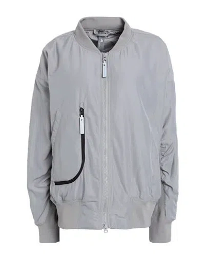 Adidas By Stella Mccartney Asmc Sw Bomber Woman Jacket Light Grey Size L Recycled Polyester