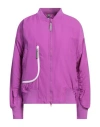 Adidas By Stella Mccartney Logo-appliqué Bomber Jacket In Magenta