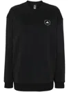 Adidas By Stella Mccartney Logo-print Organic-cotton Sweatshirt In Black