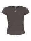 Adidas By Stella Mccartney Logo-detail Short-sleeve Top In Brown