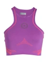 Adidas By Stella Mccartney Asmc Tpa Running Crop Woman Top Mauve Size S Recycled Polyester, Recycled In Purple