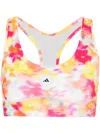 Adidas By Stella Mccartney Truepace Floral Sports Bra In Orange
