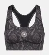 Adidas By Stella Mccartney Asmc Tpr Printed Sports Bra In Gray