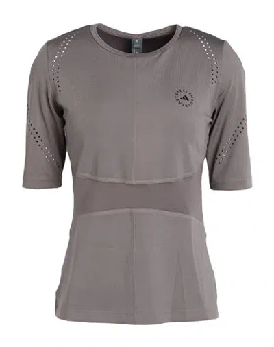 Adidas By Stella Mccartney Asmc Tpr Tee Woman T-shirt Taupe Size S Recycled Polyester, Elastane In Beige