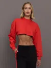 Adidas By Stella Mccartney Asmc Truecasuals Cropped Sportswear Sweatshirt In Red