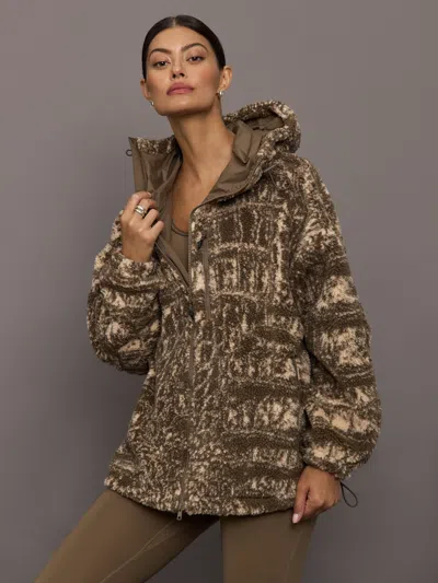 Adidas By Stella Mccartney Asmc Truenature Full-zip Print Winter Fleece In Green