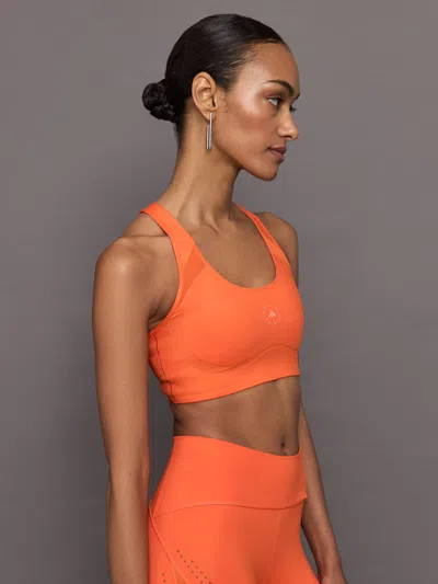 Adidas By Stella Mccartney Asmc Truepace Running Bra In Orange