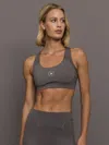 Adidas By Stella Mccartney Asmc Truepurpose Power Impact Training Bra In Gray