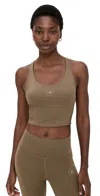Adidas By Stella Mccartney Asmc Truestrength Yoga Crop Top Brown Moss In Brown