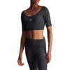 Adidas By Stella Mccartney Back Cutout Crop Top In Black