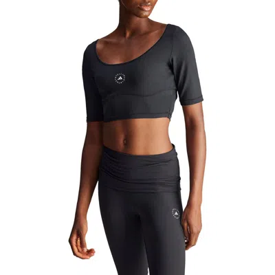 Adidas By Stella Mccartney Back Cutout Crop Top In Black