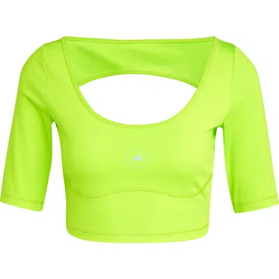 Adidas By Stella Mccartney Back Cutout Crop Top In Multi