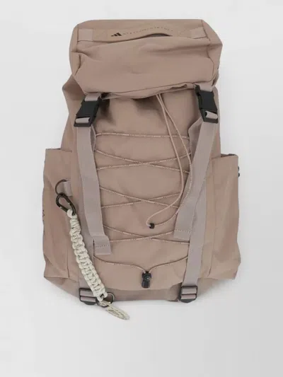 Adidas By Stella Mccartney Backpacks Adjustable Straps Carabiner Clip Top Flap In Brown