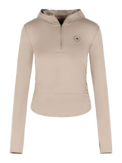 Adidas By Stella Mccartney Beige Polyamide Blend Sweatshirt In Brown