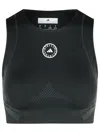Adidas By Stella Mccartney Logo-embellished Sleeveless Crop Top In Black