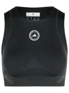 Adidas By Stella Mccartney Logo-embellished Sleeveless Crop Top In Black