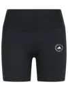 Adidas By Stella Mccartney High Waistband Stretch Fabric Seam Detailing Shorts In Black