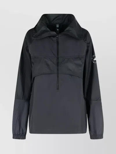 Adidas By Stella Mccartney Block Design High Collar Jacket In Black