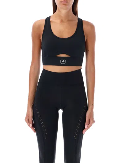 Adidas By Stella Mccartney Strappy Sports Bra In Black