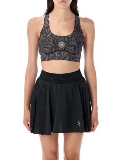 Adidas By Stella Mccartney Snake-print Racer-back Top In Gray