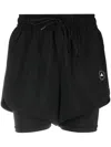 Adidas By Stella Mccartney By Stella Mccartney Truepurpose Layered Track Shorts In Black
