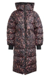 Adidas By Stella Mccartney Convertible Recycled Polyester Long Puffer Jacket In Brown