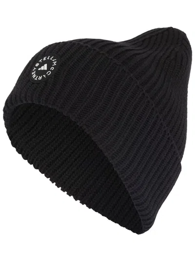 Adidas By Stella Mccartney Cotton Blend Beanie In Black