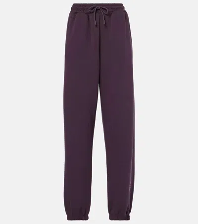 Adidas By Stella Mccartney Cotton-blend Fleece Sweatpants In Purple