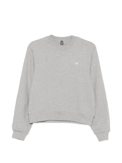 Adidas By Stella Mccartney Cotton Crewneck Sweatshirt In Grey