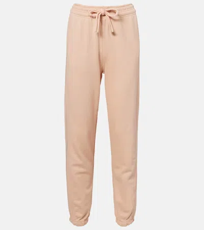 Adidas By Stella Mccartney Cotton Jersey Sweatpants In Pink