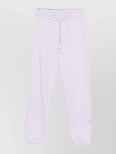 Adidas By Stella Mccartney Cotton Sweatpants Trousers Elastic Cuffs Pockets In Neutral