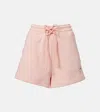 Adidas By Stella Mccartney Logo Cotton Shorts With Elasticated Waistband In Vapour Pink