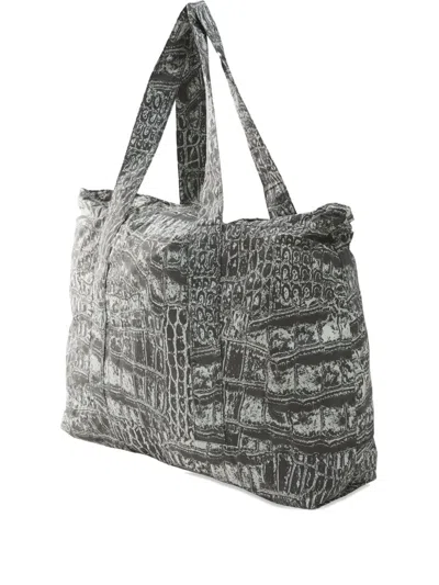 Adidas By Stella Mccartney Crocodile-print Tote Bag In Gray