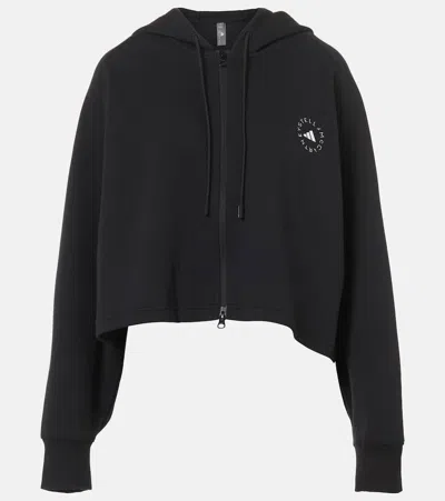 Adidas By Stella Mccartney Sportswear Cropped Hoodie In Black & White