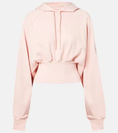 Adidas By Stella Mccartney Cropped Cotton Fleece Sweatshirt In Pink