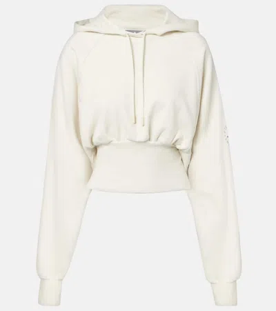Adidas By Stella Mccartney Cropped Cotton French Terry Hoodie In Multi
