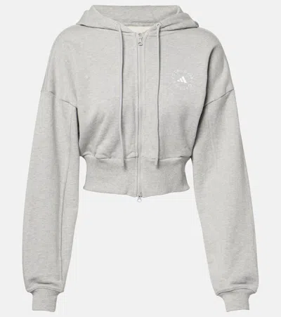Adidas By Stella Mccartney Crop Hoodie In Grey