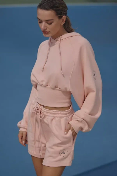 Adidas By Stella Mccartney Truecasuals Cropped Cotton-jersey Hoodie In Pink