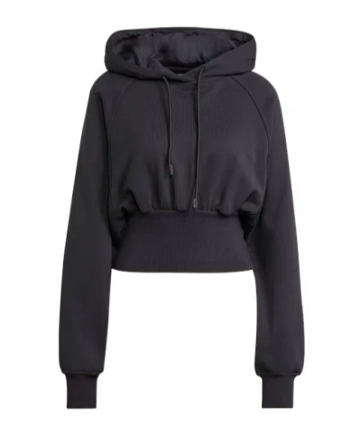 Adidas By Stella Mccartney Cropped Hoodie In Black