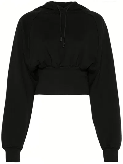 Adidas By Stella Mccartney Adidas By Stella Mc Cartney Organic Cotton Cropped Hoodie In Black