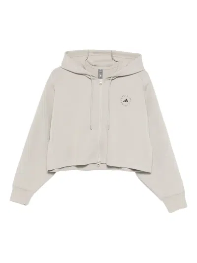 Adidas By Stella Mccartney Cropped Hoodie In Neutral