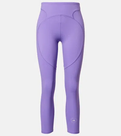 Adidas By Stella Mccartney Cropped Leggings In Purple