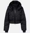 Adidas By Stella Mccartney Hooded Cropped Puffer Jacket With Long Sleeves In Multi