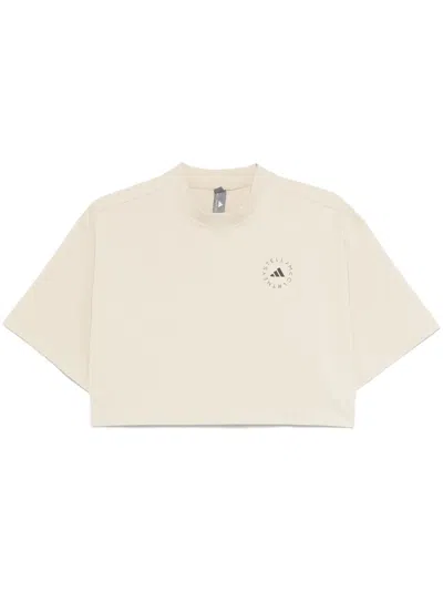 Adidas By Stella Mccartney Cropped T-shirt In Nude