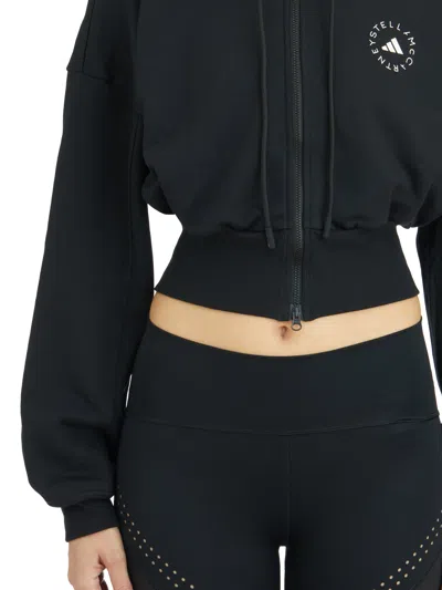 Adidas By Stella Mccartney Cropped Zip Sweatshirt In Animal Print