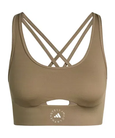 Adidas By Stella Mccartney Truestrength Stretch Recycled-jersey Sports Bra In Green