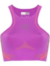 Adidas By Stella Mccartney Detachable-sleeve Cropped Top In Purple