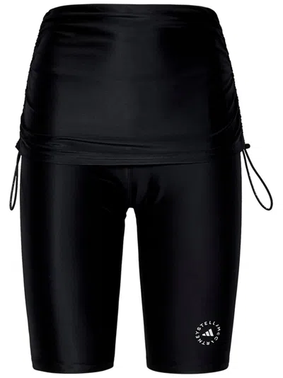 Adidas By Stella Mccartney Drawstring Cycling Shorts In Black