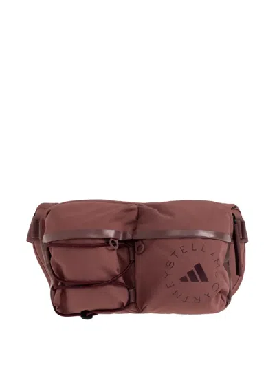 Adidas By Stella Mccartney Fanny Pack Logo-print Bungee-cord Belt Bag In Brown