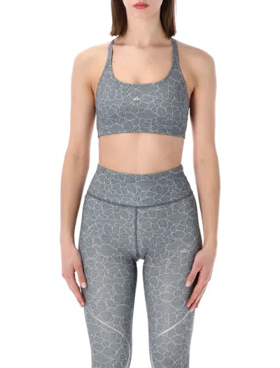 Adidas By Stella Mccartney Floral Lace Mini Crop Top - Tight Fit For Women In Onix